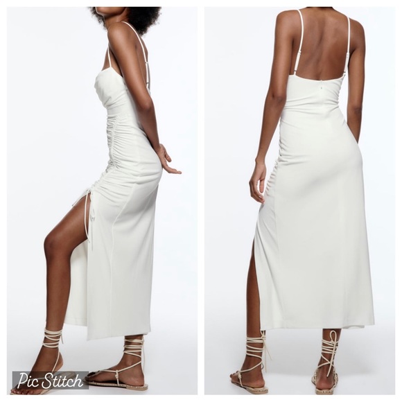 ZARA | Draped Midi Dress - Picture 3 of 6